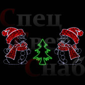 Световая композиция перетяжка "В лесу родилась елочка" красная