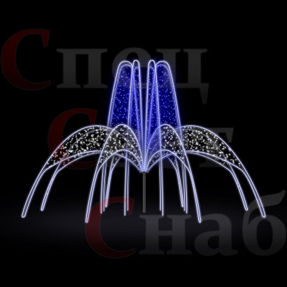 Светодиодный фонтан для площади "Скайлайн" 5 х 8 м Белый/Синий. Акция